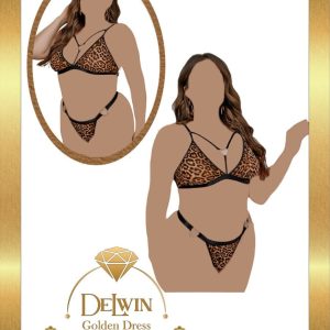 ست شورت و سوتین مخمل پلنگی Delwin کد 021