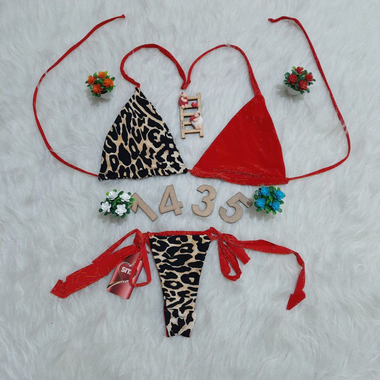 1435 3 ست شورت و سوتین پلنگی Sita کد 1435