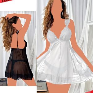 لباس خواب توری کاپ دار Sita کد 1407