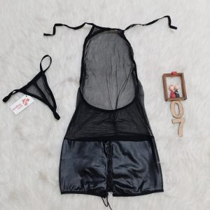 لباس خواب زنانه تور و چرم لاو لاینجری کد L07