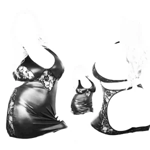 لباس خواب یا کاستوم چرم و دانتل سایز بزرگ Violetta کد 2020