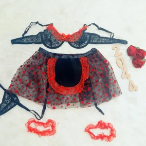 لباس خواب یا ست سوتین و دامن قلبی Tifa کد 2044