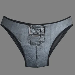 شورت فانتزی مردانه طرح چرم جیب‌دار کد 1671