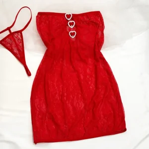 لباس خواب کوتاه تمام دانتل Queen کد 2040