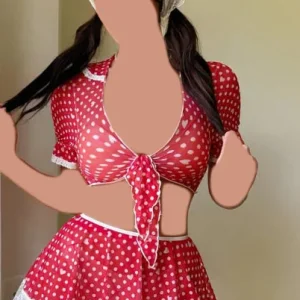 کاستوم خدمتکاری قرمز سفید زنانه Rado کد 3026