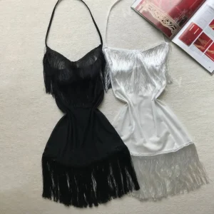 لباس خواب دامنی سینه باز ریسه ای Lavin کد 4210 در دو رنگ مشکی و سفید