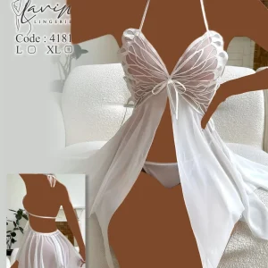 لباس خواب توری پروانه ای جلو باز Lavin کد 4181