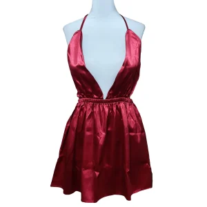 لباس خواب ساتن کوتاه پشت گردنی Queen کد Q2027