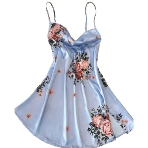 لباس خواب ساتن کنار باز یقه دراپه Queen کد Q2028